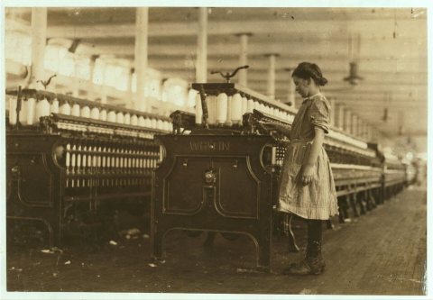 One of the youngest spinners in the Washington Cotton Mills