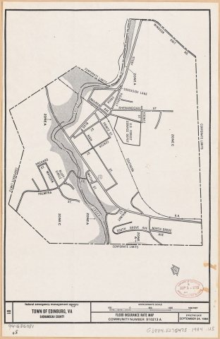 Town of Edinburg, VA, Shenandoah County, flood insurance rate map