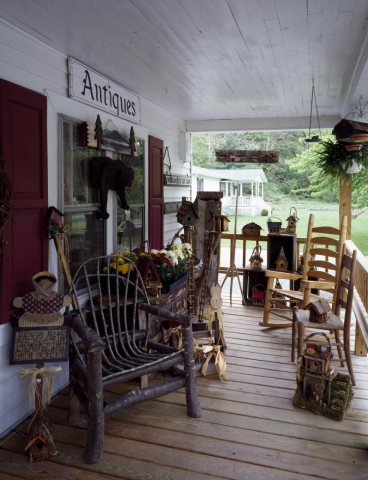 Porch of the Country Gifts & Antiques shop on the Appalachian Trail
