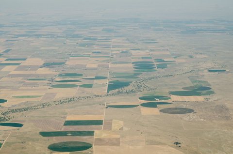 Aerial views of drought affected Colorado