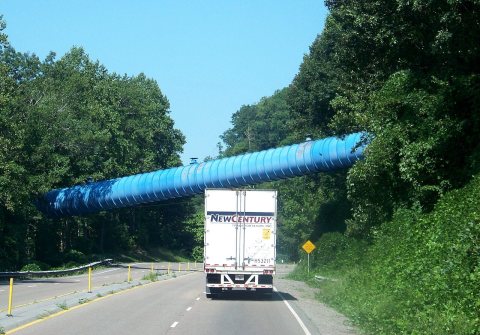 Blue Pipe over the Highway
