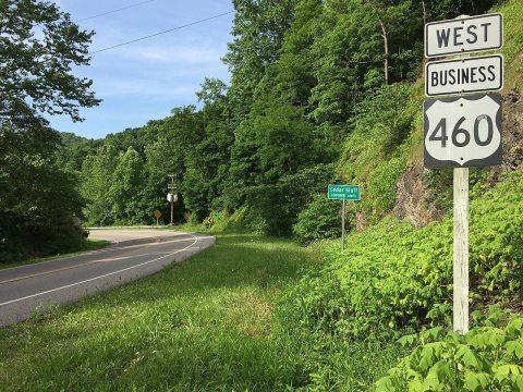 2017-06-11 17 35 43 View west along U.S. Route 460 Business (Cedar Valley Drive) just west of U.S. Route 460 (Governor …