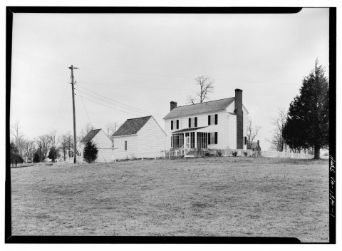 PERSPECTIVE VIEW OF SOUTH (FRONT) AND EAST SIDE - Bocock-Isbell House, Bocock Lane