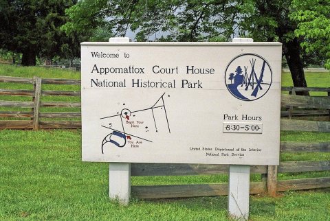 Appomattox entrance sign