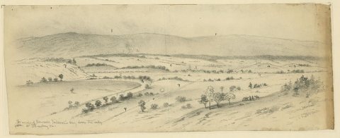 The escape of Stonewall Jackson's Army down the valley pike at Strausburg [sic], Va