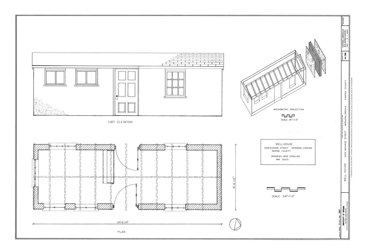 HABS VA-1386 (sheet 1 of 1) - Well House, 1009 Monroe Street