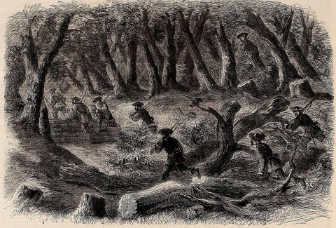 The Civil War in America, Carolinian Pickets flying before the Advance of the Federal Troops on