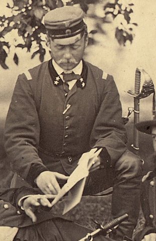 Ferdinand von Zeppelin in June 1863 detail- Virginia, Fairfax, a group of officers at Headquarters, Army of the Potomac…