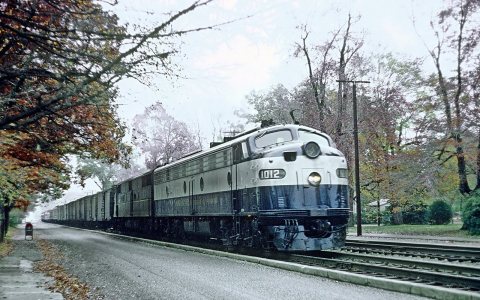 RF&P 1012 with Train 85, The Everglades, creeping through Ashland, VA on November 16, 1968