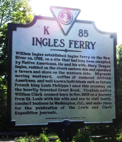 Historical Marker at Ingles Ferry