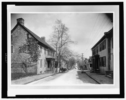 Leesburg, Va. The Worsley and Alexander houses on Loudon Street where Washington was entertained as well as Lafayette o…