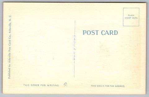 Asheville Post Card Co. H20 (46761) - Senior Hall, Madison College, Harrisonburg, Virginia back