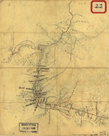 Sketch of the road from Waynesboro toward Staunton, in Augusta County, Virginia