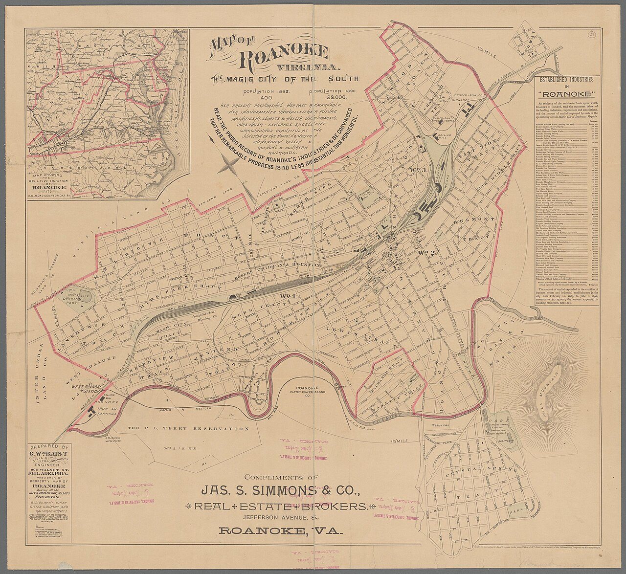 Roanoke Virginia 1890