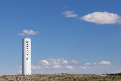 Mansfield WA USA April 19 2024 - Mansfield Watertower just outside of town