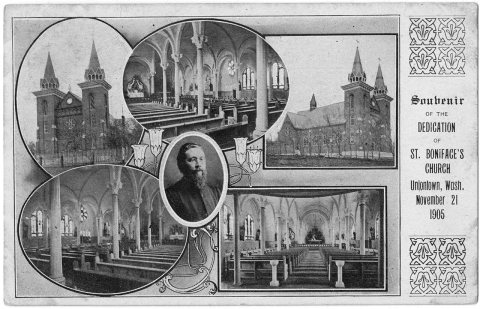 St. Boniface's church, Uniontown, Postcard, 1905