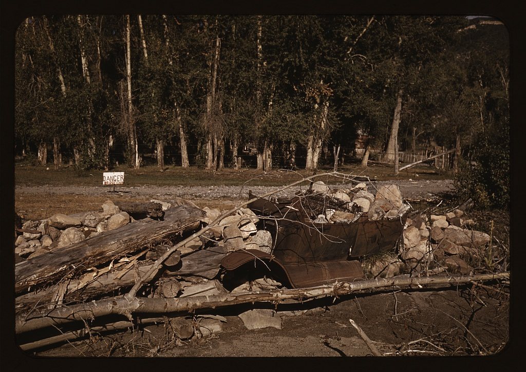Improvised protection for a stream bank