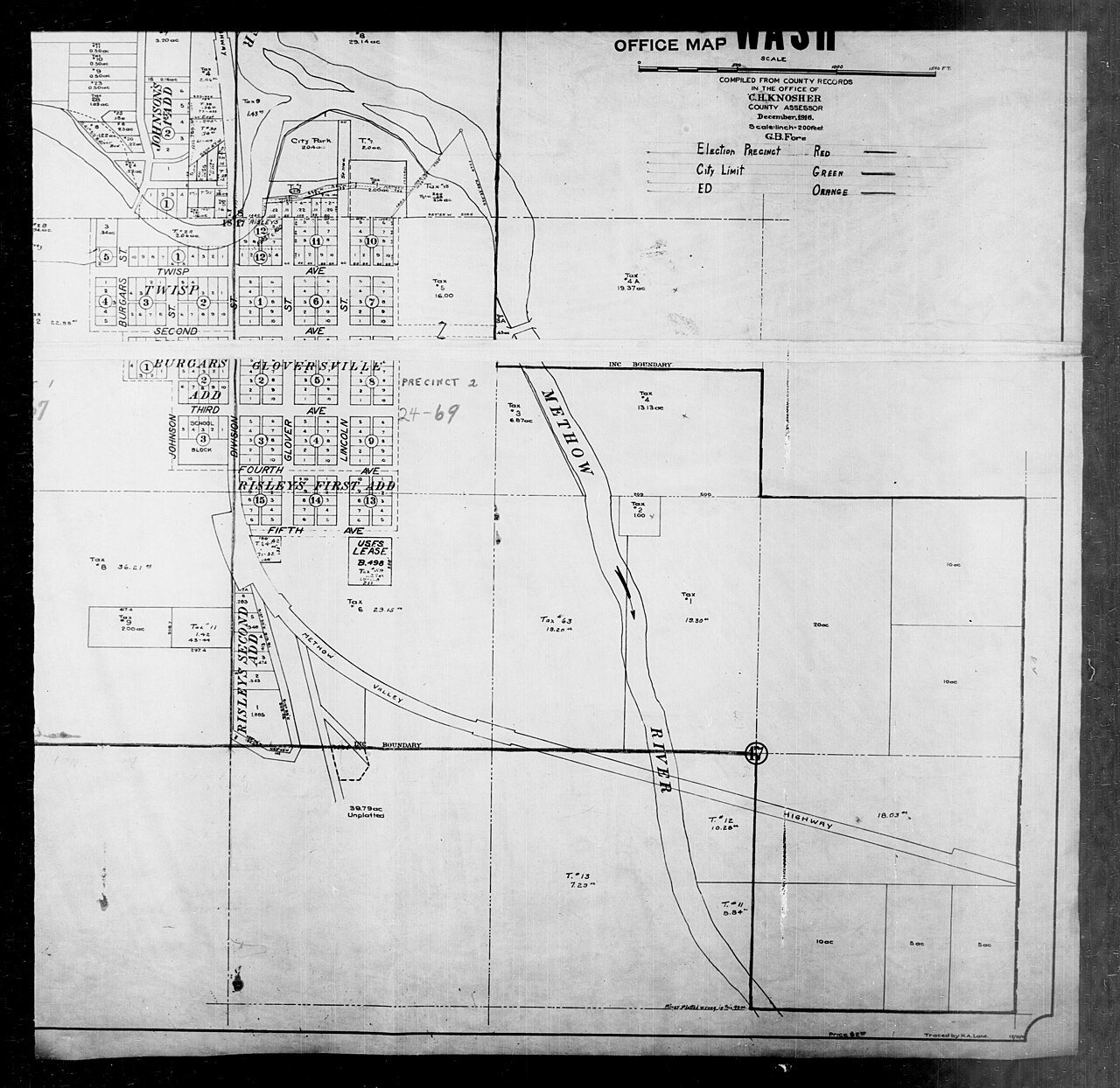 1940 Census Enumeration District Maps - Washington - Okanogan County - Twisp - ED 24-67, ED 24-69