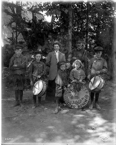 Children's band from Long Beach, Alaska Yukon Pacific Exposition, Seattle, 1909