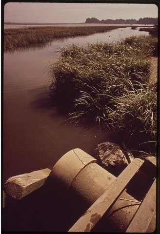 SEWER OUTFALL STILL FLOWS INTO THE COLUMBIA RIVER AT ILWACO THIS SEWAGE PLANT HAS NOT BEEN IN OPERATION FOR TWO YEARS