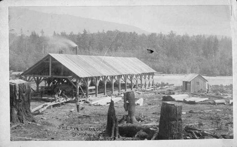 Lumber company drying shed, Sultan, Washington, ca.1890