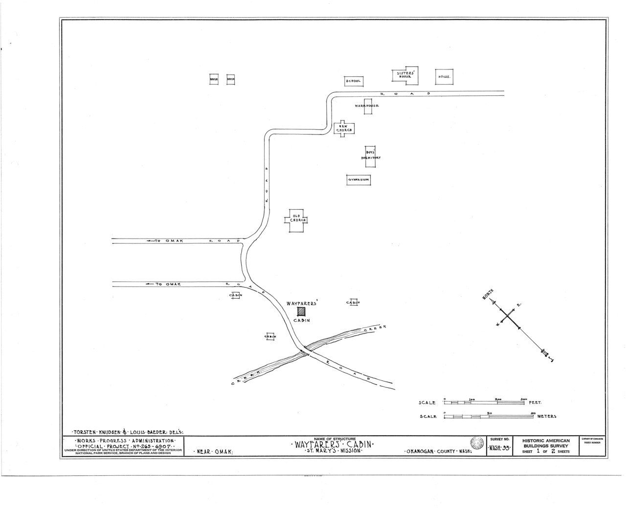 HABS WASH,24-OMAK.V,1- (sheet 1 of 2) - St. Mary's Mission, Colville Indian Reservation