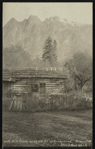 Uncle Si's Cabin with Mt. Si in background