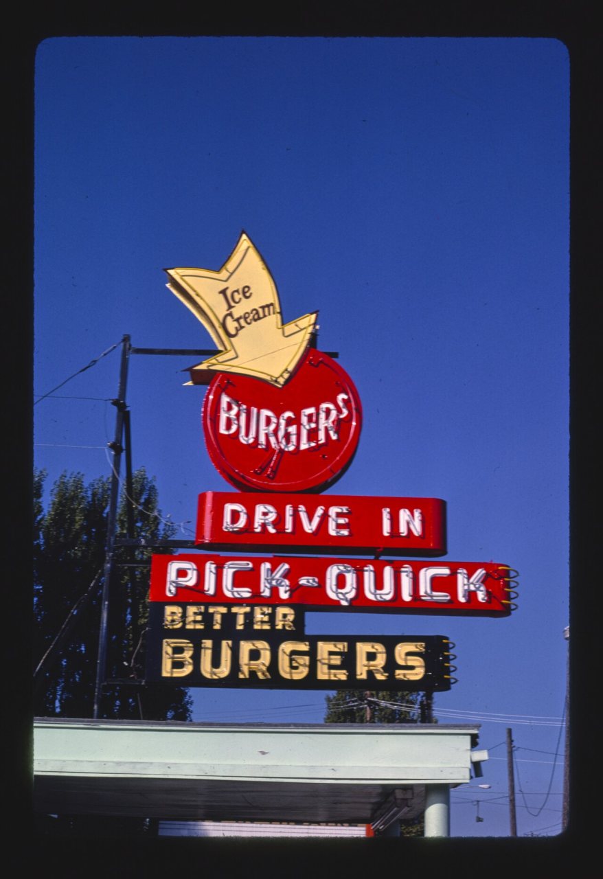 Pick-Quick Burger sign