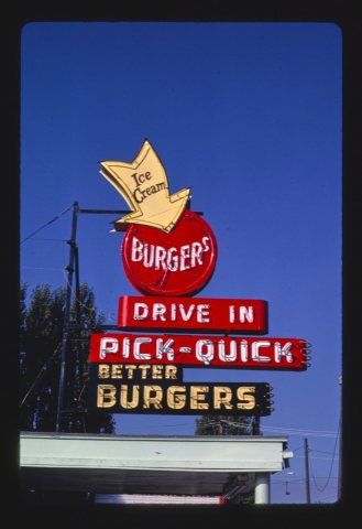 Pick-Quick Burger sign