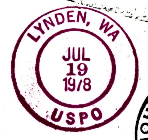 Poststamp USPO Lynden Washington state 1978
