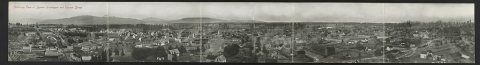Bird's-eye view of Lynden, Washington and Cascade range