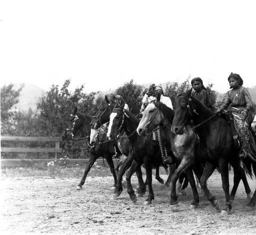 Chelan Indian women on horseback