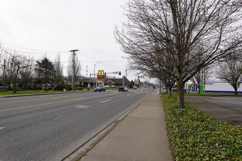 Battle Grounds, Washington, Main Street, west, March 2020
