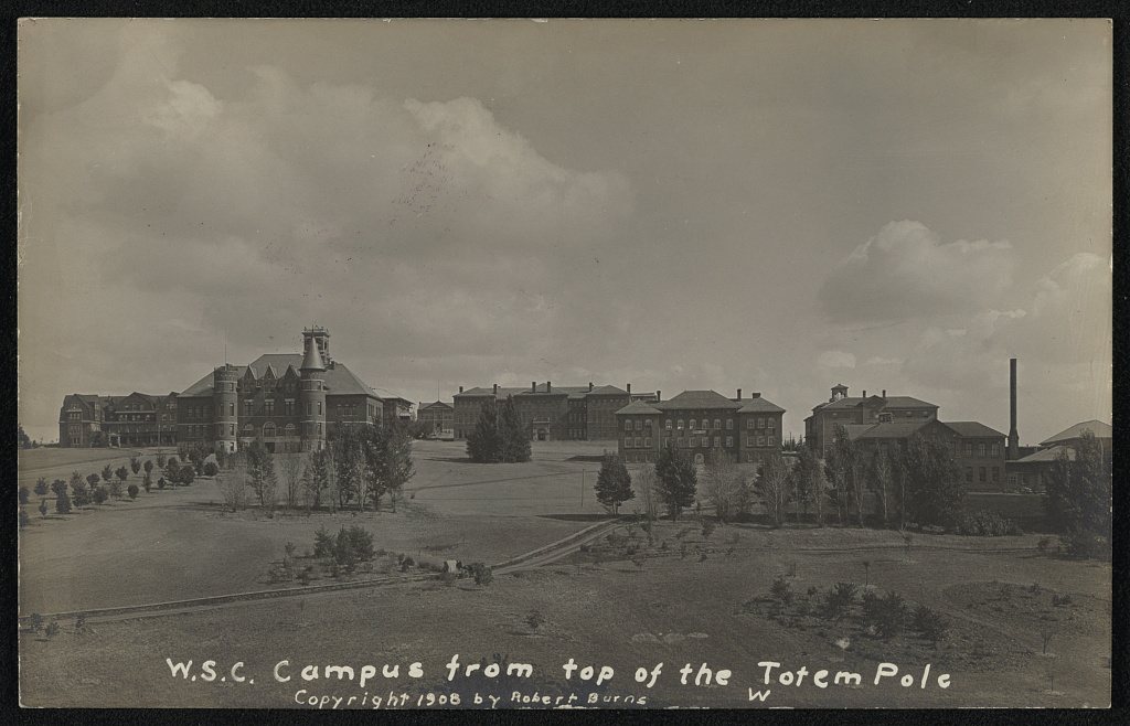 W.S.C. [Washington State College] from top of the Totem Pole
