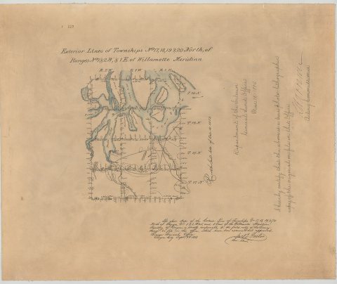 Survey Plat, Township 018-0N, Range 002-0W, Willamette Meridian (Olympia, Washington), September 9, 1853