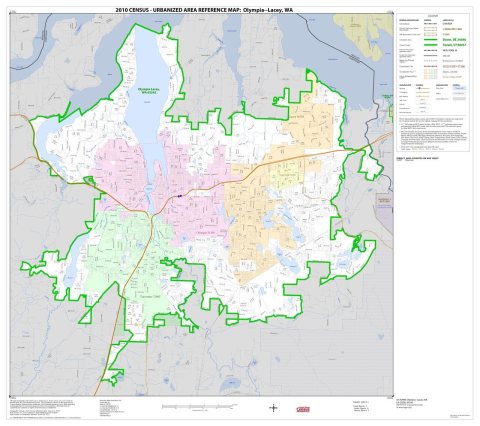 2010 Census Urbanized Area Reference Map for Olympia--Lacey, Washington