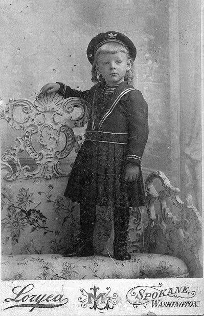 Daniel M. Drumheller Jr. as a child, dressed in a sailor costume, Spokane, Washington, ca. 1885