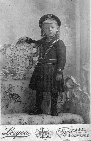 Daniel M. Drumheller Jr. as a child, dressed in a sailor costume, Spokane, Washington, ca. 1885