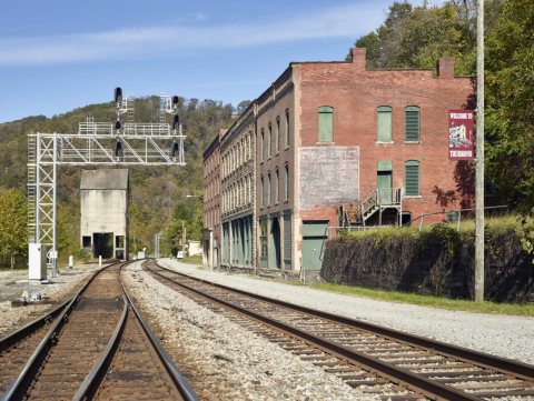 Thurmond, a mostly deserted old Appalachian coal town in West Virginia