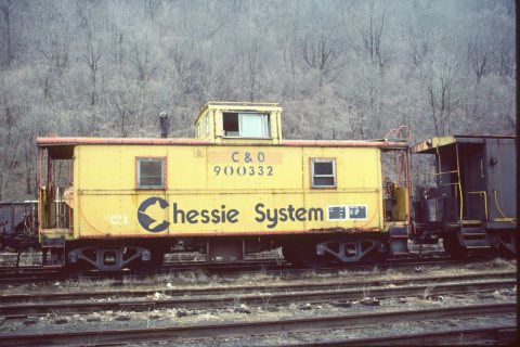 C&O Caboose 900332 in Knobmount Yard March 1991