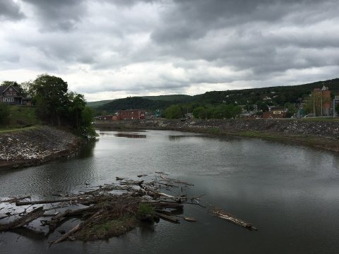 2016-05-05 14 56 43 View west up the North Branch Potomac River from the Blue Bridge (Maryland State Route 942) between…