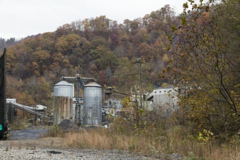 Old mining complex in the distressed Appalachian Mountains town of Keystone in southern West Virginia
