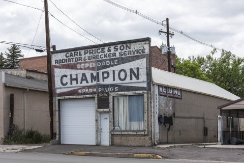 An old wrecker service's garage in