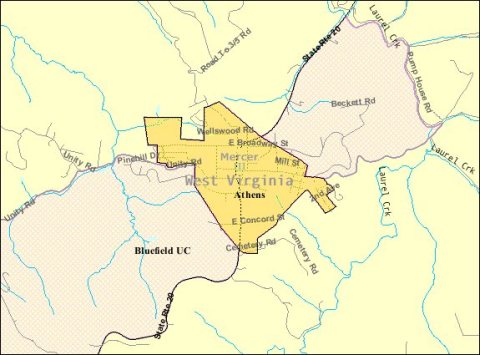Athens WV 2009 reference map