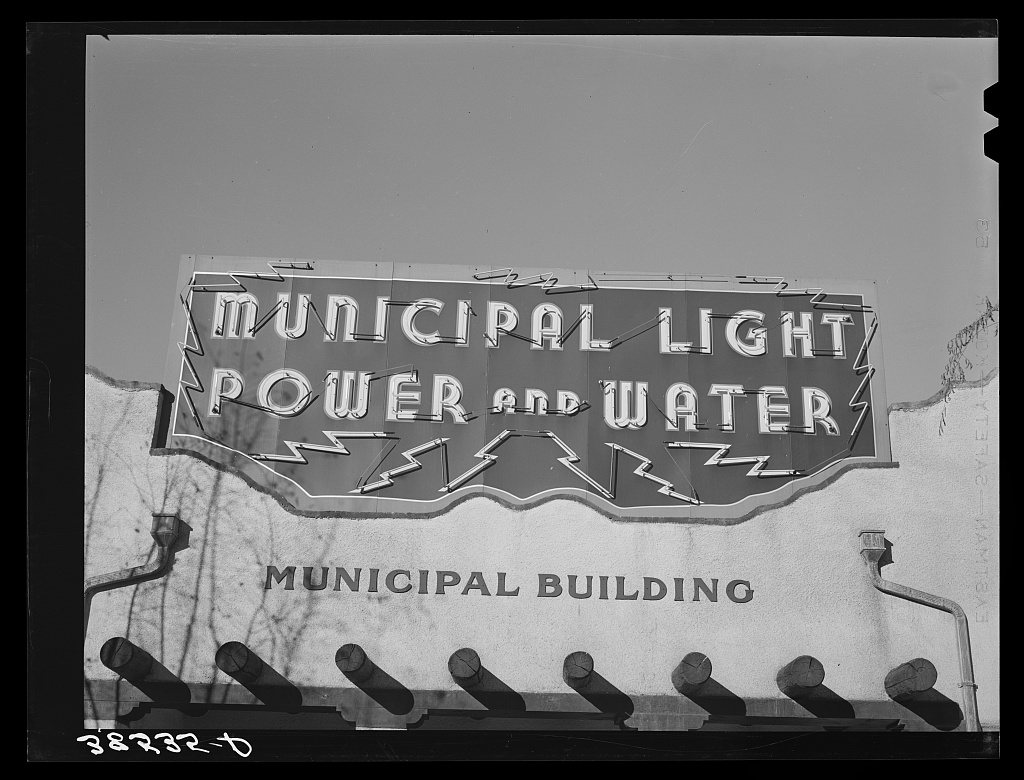 Sign on municipal building. La Junta, Colorado