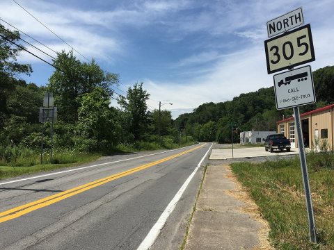 2017-07-21 15 15 37 View north along West Virginia State Route 305 (Central Avenue) at Christian Avenue in