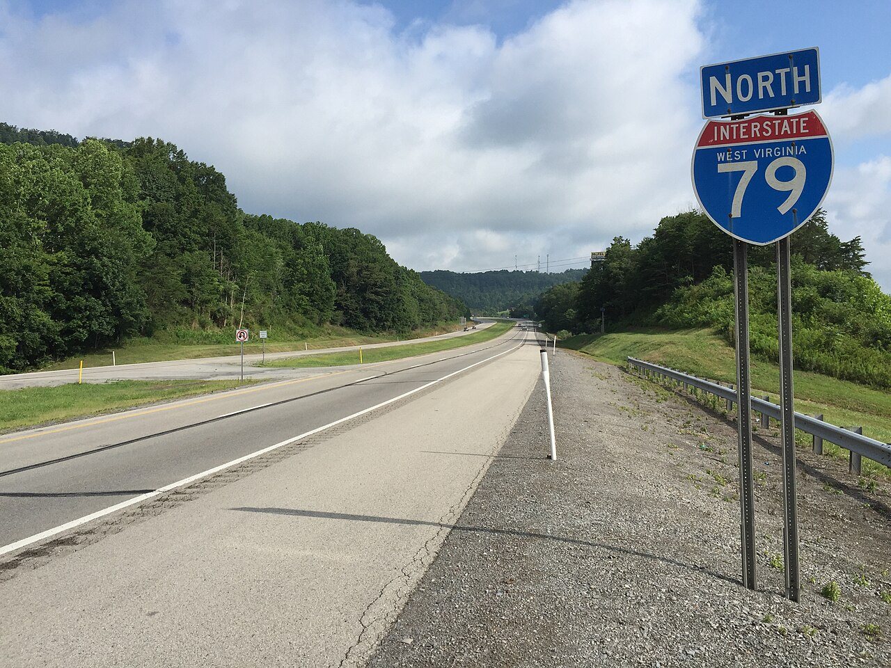 2017-07-24 09 41 34 View north along Interstate 79 (Jennings Randolph Highway) just north of Exit 67 (U.S. Route 19, We…