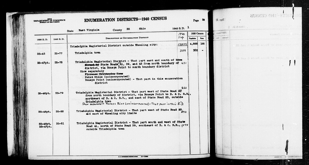 1940 Census Enumeration District Descriptions - West Virginia - Ohio County - ED 35-77, ED 35-78, ED 35-79, ED 35-80, E…