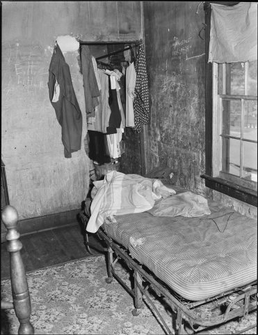 Bedroom in home of the Elige Hicks. Southern Coal Corporation, Bradshaw Mine, Bradshaw, McDowell County, West Virginia