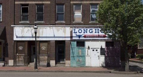 The Longhorn Steakhouse in an old building in